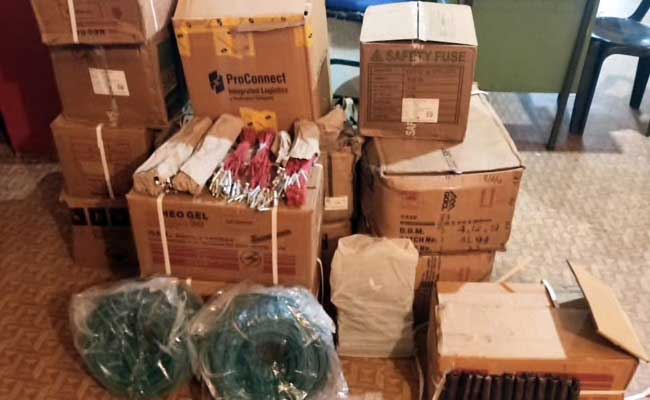 1525 kg explosives 6000 detonators recovered 6 people arrested in Meghalaya