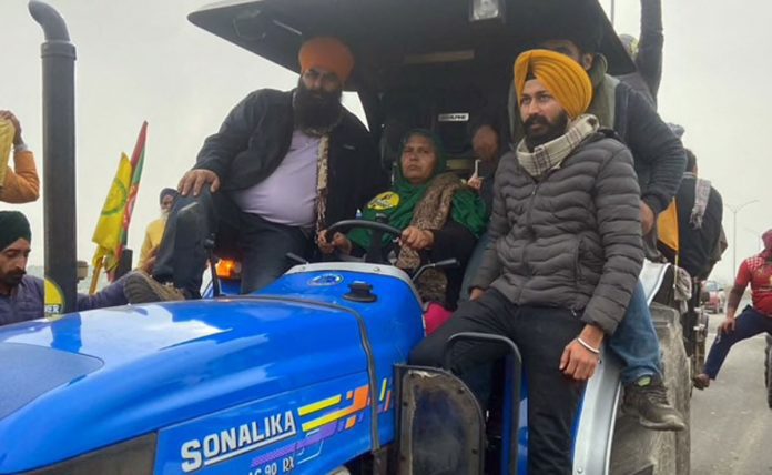 54-year-old woman farmer came in tractor march riding a tractor