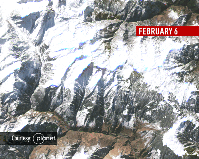 Avalanche in uttrakhand: the scene of devastation, new satellite photos