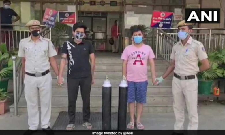 Delhi News 2 arrested for allegedly black marketing of oxygen cylinders