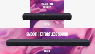 Yamaha SR-C20A SR-B20A sound bar with built-in subwoofers Bluetooth HDMI ARC launched in India