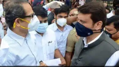 Uddhav Thackeray and Devendra Fadnavis met during a visit to the Flood Effected area