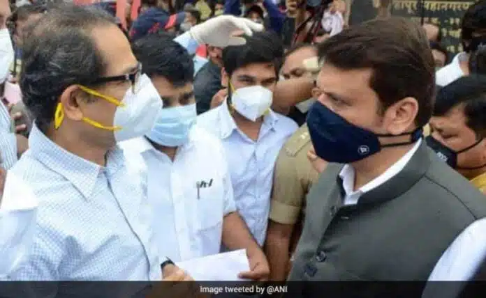 Uddhav Thackeray and Devendra Fadnavis met during a visit to the Flood Effected area