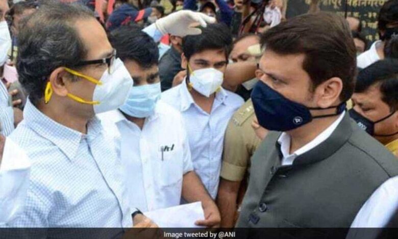 Uddhav Thackeray and Devendra Fadnavis met during a visit to the Flood Effected area