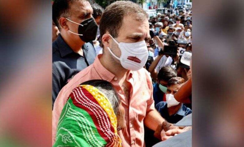 "I am with them": Rahul Gandhi visits girl's family, allegedly raped, murdered