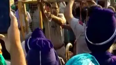 Dead body of young man tied to barricades at farmers protest site