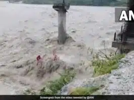 Under construction bridge washed away amid floods in Uttarakhand