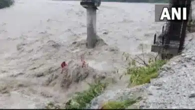 Under construction bridge washed away amid floods in Uttarakhand