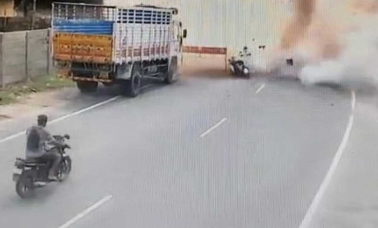 Scooter laden with firecrackers caught fire, father-son died