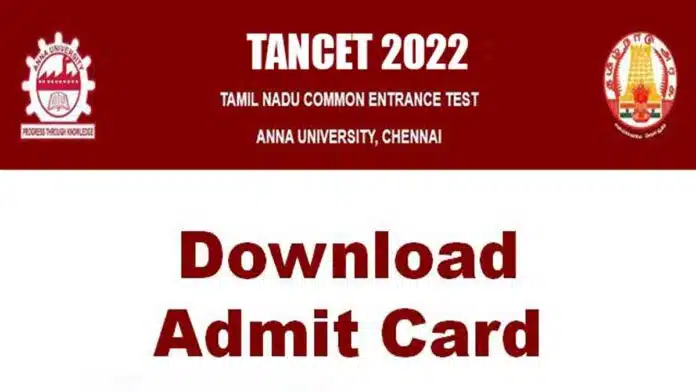 TANCET 2022 Admit Card Released; Direct Link