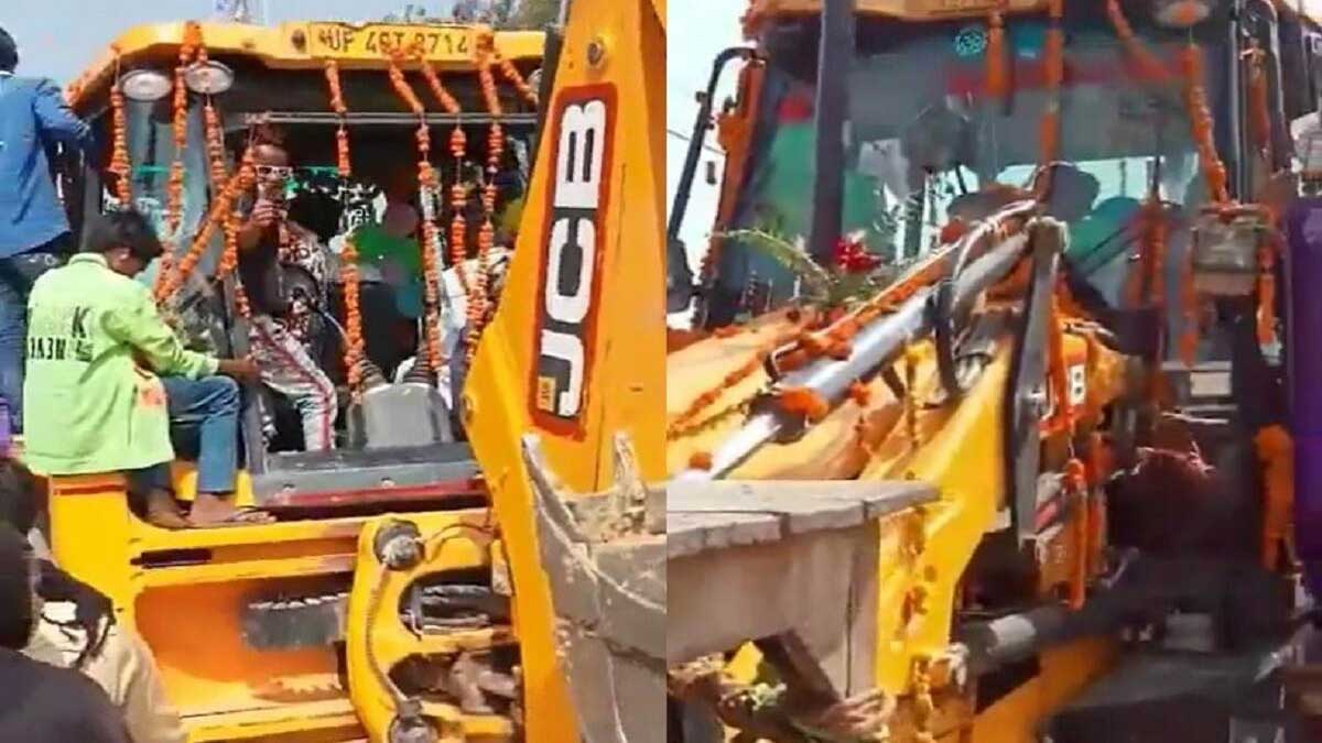 bulldozer in barat Bulldozer hit in Madhya Pradesh too, groom left horse in marriage