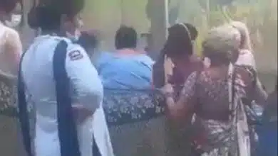 Woman's delivery outside Delhi's Safdarjung Hospital