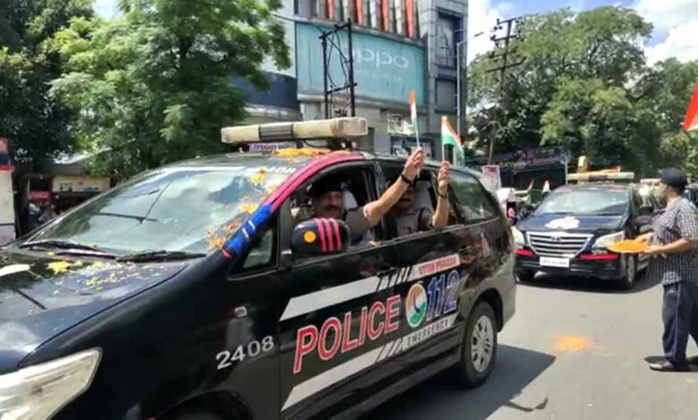 Bijnor Police Tiranga yatra in Dial 112 vehicles