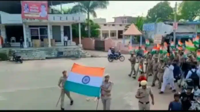 Police Tiranga yatra in Charthaval of Muzaffarnagar