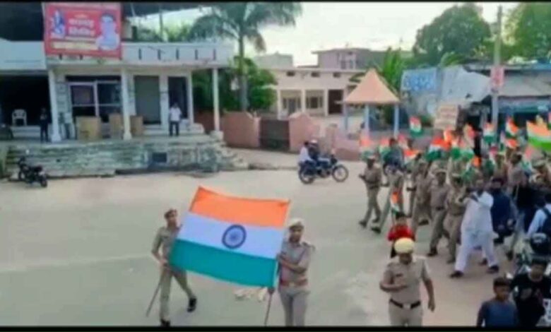 Police Tiranga yatra in Charthaval of Muzaffarnagar