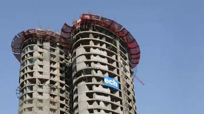 Noida Twin Towers, taller than Qutub Minar, 55,000 tonnes of debris