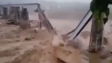 Railway bridge collapsed amid heavy rain in Himachal's Kangra