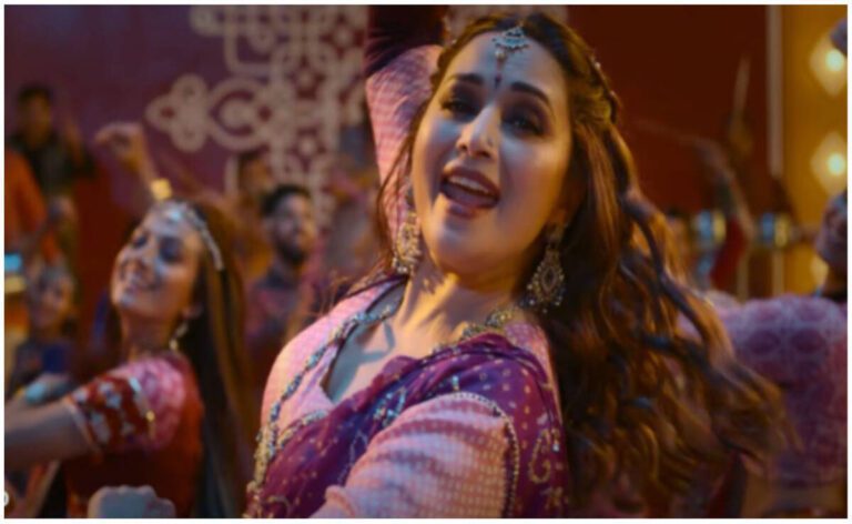 Madhuri Dixit का गरबा गीत Boom Padi, फिल्म “माजा मा” 6 अक्टूबर को रिलीज़ होगी।