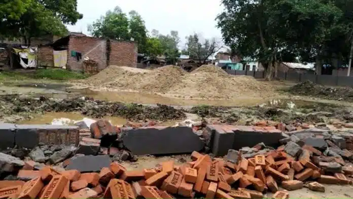 Under construction wall collapses in Budaun