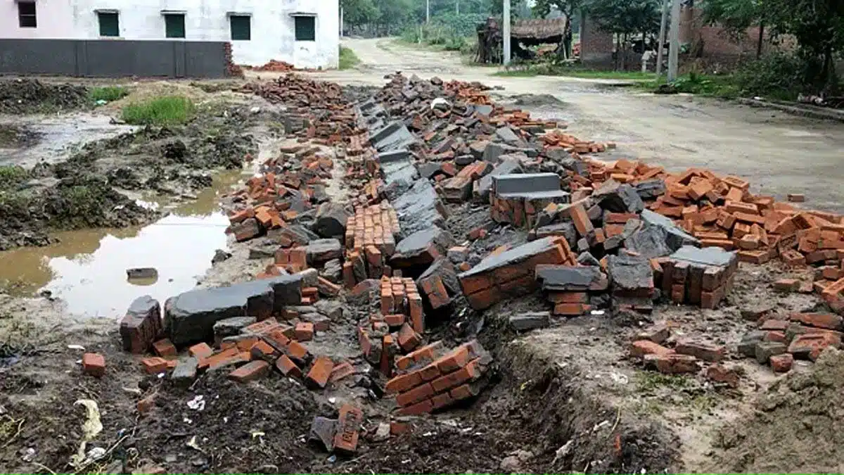 Under construction wall collapses in Budaun