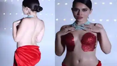 Urfi Javed went topless, applied red glitter paint on his body