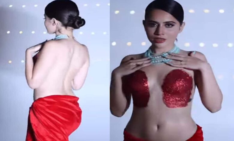 Urfi Javed went topless, applied red glitter paint on his body