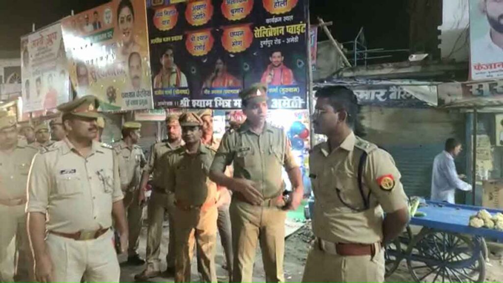 Amethi police force patrolling in view of festivals