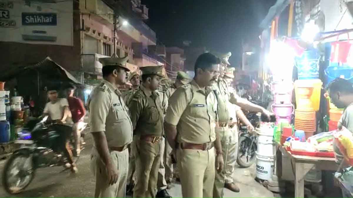 Amethi police force patrolling in view of festivals