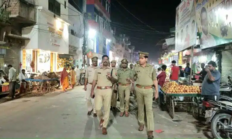 Amethi police force patrolling in view of festivals