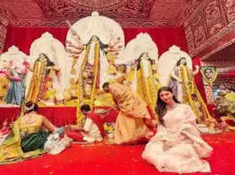 Mouni Roy celebrates Durga Puja with Ranbir Kapoor-Ayan Mukerji