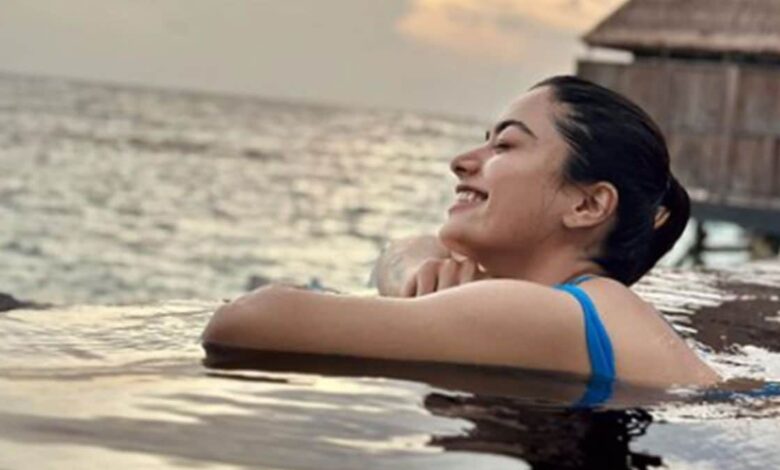 Rashmika Mandanna is enjoying themself in Maldives.