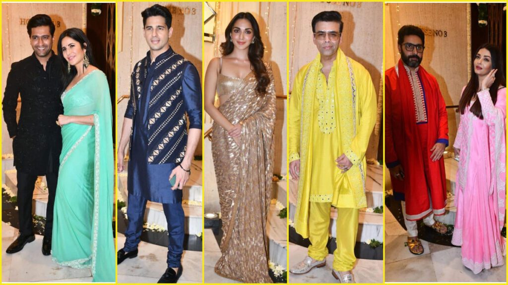 Stars wear ethnic dress at the Manish Malhotra Diwali party