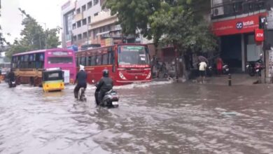 Waterlogging in parts of Chennai due to heavy overnight rains