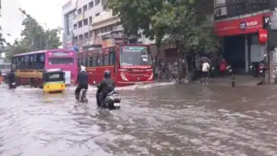 Waterlogging in parts of Chennai due to heavy overnight rains