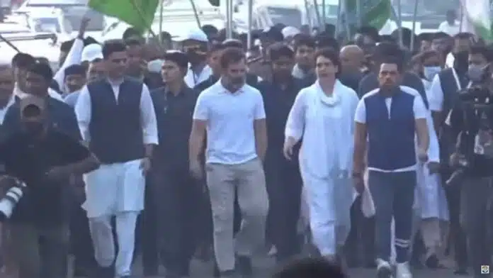 Priyanka Gandhi joins Bharat Jodo Yatra in MP