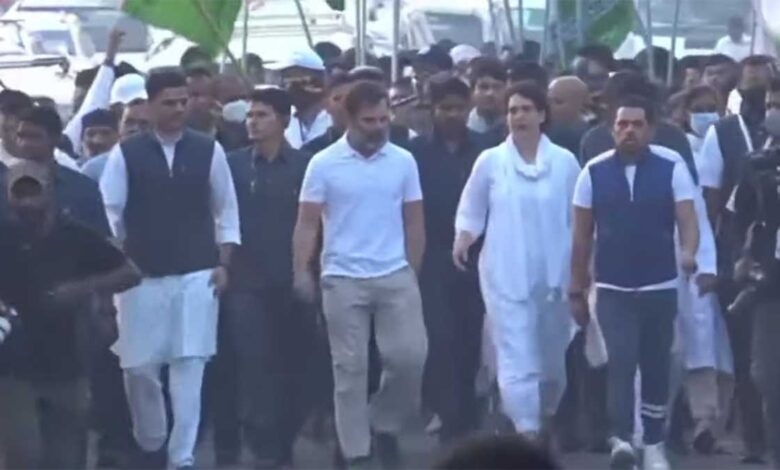 Priyanka Gandhi joins Bharat Jodo Yatra in MP