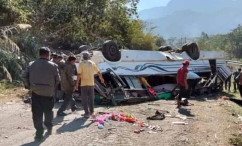 7 students Dead school bus overturns in Manipur
