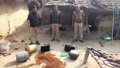 Amethi excise team recovered 45 litres of illegal raw liquor