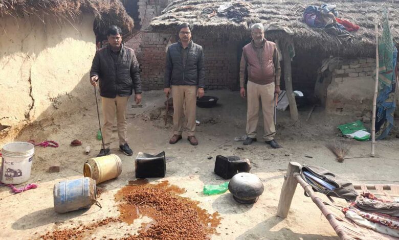 Amethi excise team recovered 45 litres of illegal raw liquor