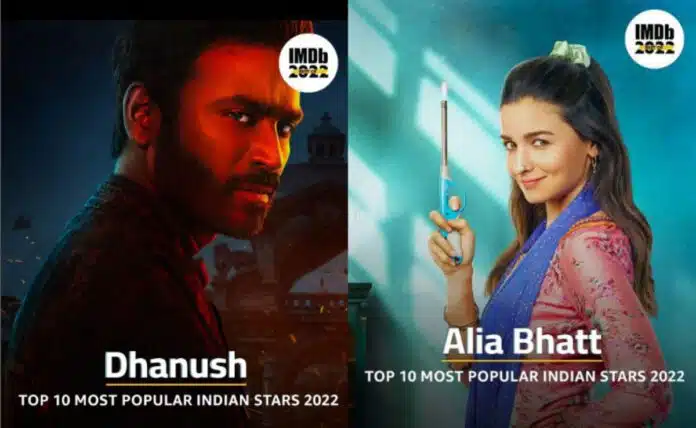 Dhanush tops IMDb's list of 10 most popular Indian stars