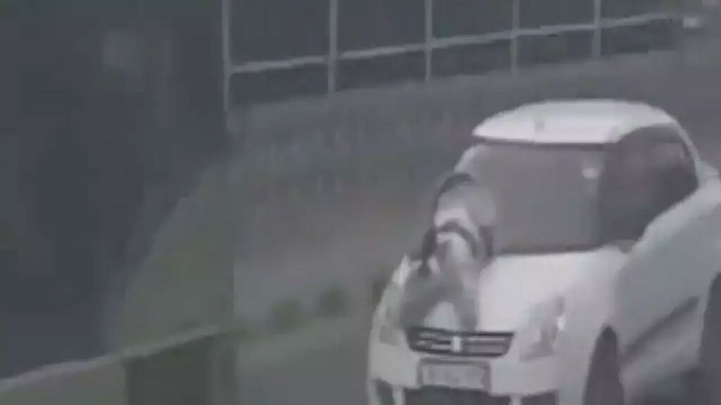 Caught on CCTV, woman hit by car in Chandigarh