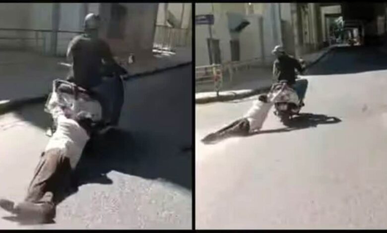 Old man dragged on road by scooter in Bengaluru
