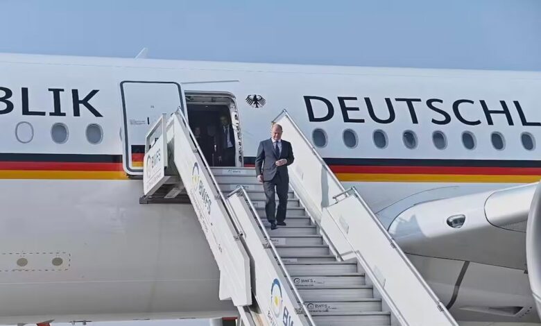 German Chancellor Olaf Scholz on visit to India