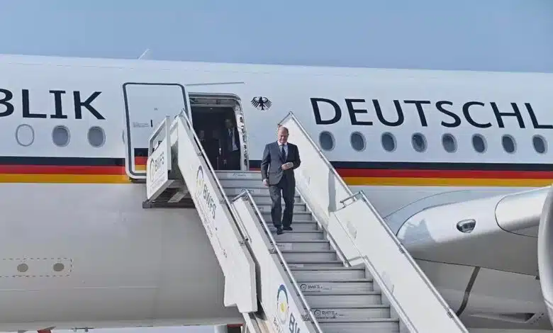 German Chancellor Olaf Scholz on visit to India