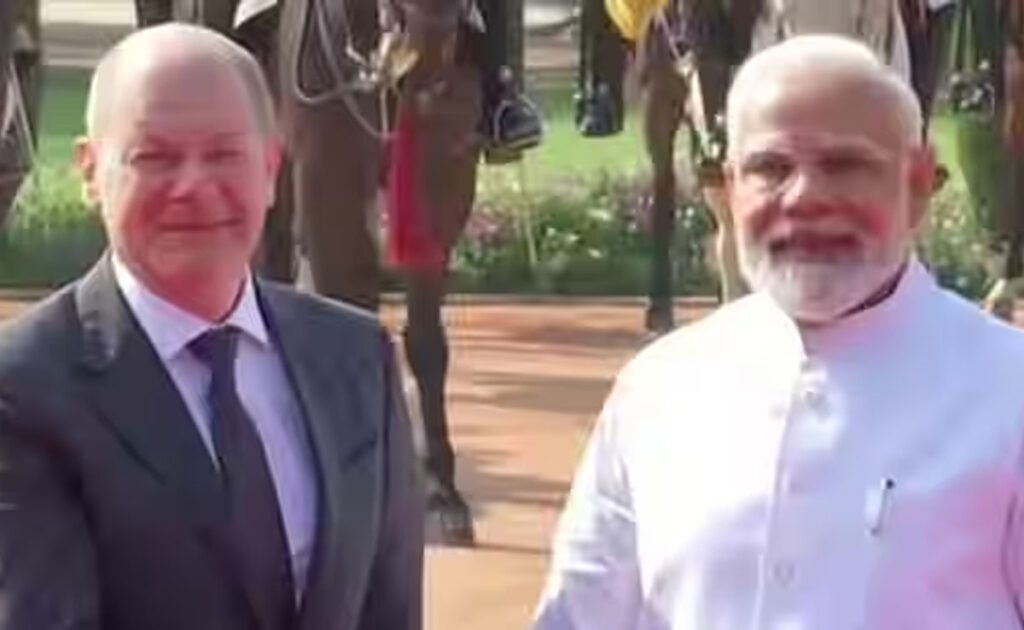 German Chancellor Olaf Scholz on visit to India