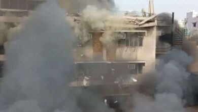 Delhi building collapses after fire