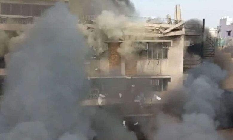 Delhi building collapses after fire