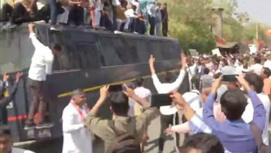 party did a massive protest in Jaipur
