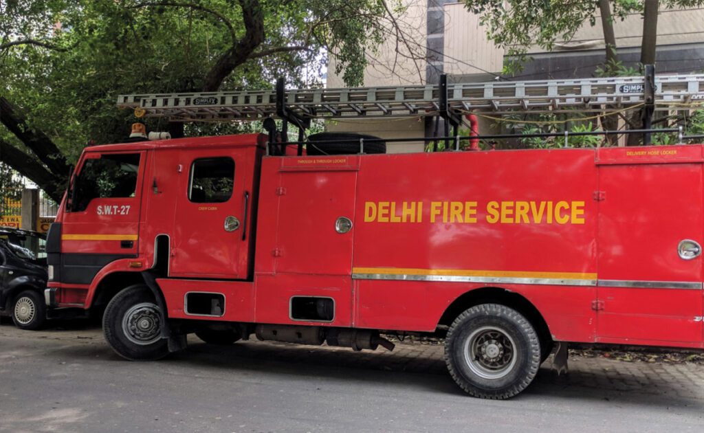Delhi building collapses after fire