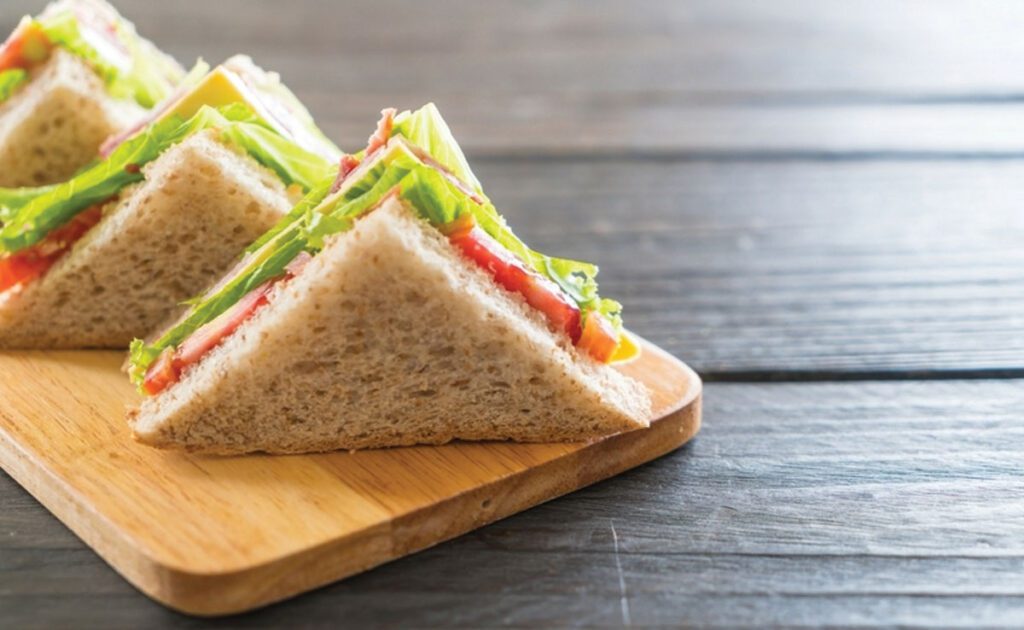 Tasty and healthy recipe sandwich for breakfast